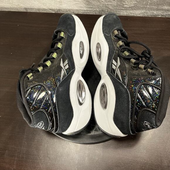 Reebok x Panini Allen Iverson Question Mens Size 9 Black Mid Basketball Shoes - Picture 8 of 10